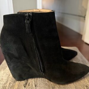 Cole Haan Black Suede Wedge Ankle Booties